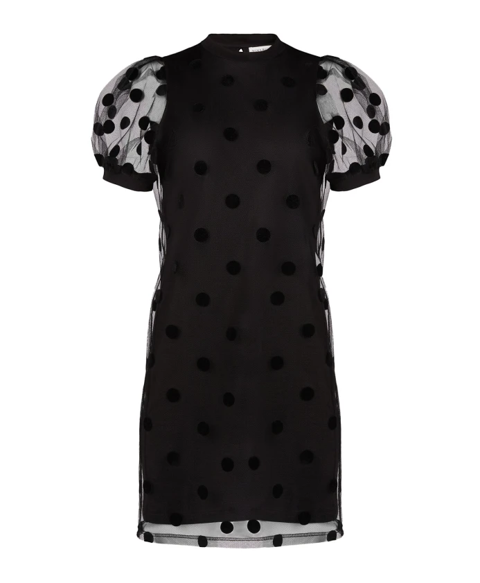 

Платье мини из тюля в горошек Nina Ricci, черный