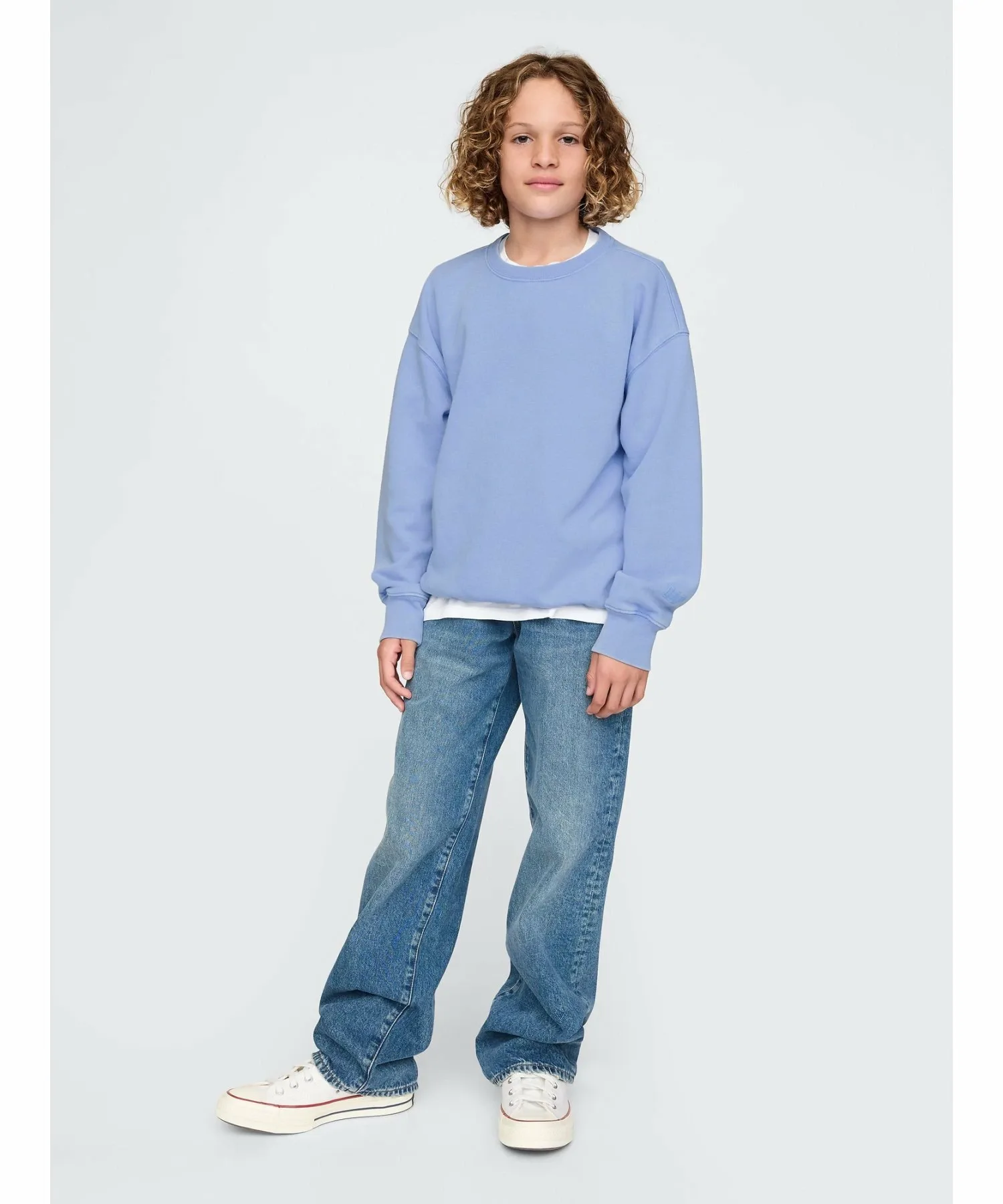 (K) Винтажная мягкая толстовка (детская) GAP, SHIRTING_BLUE — фото 3
