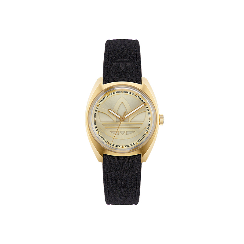 

Adidas Originals Часы Wrist Watch Quartz Movement Leather Strap Gold Dial Unisex, Gold