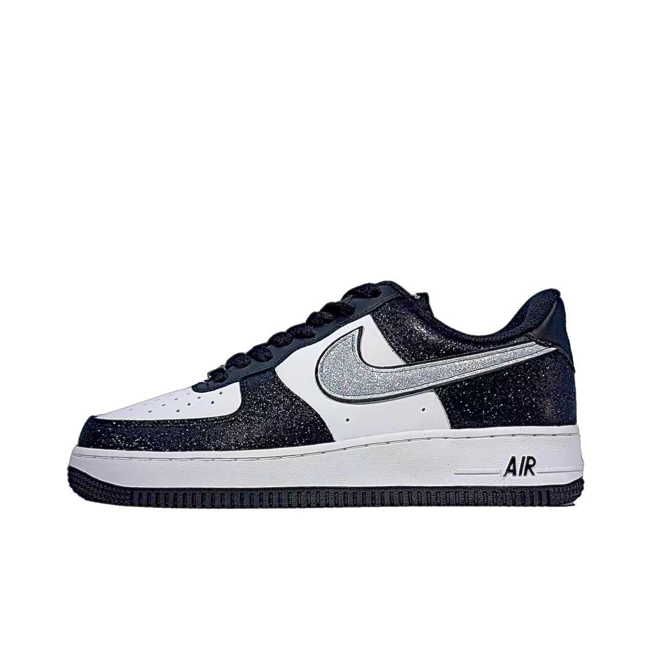 

Кастомизированные кроссовки Nike Air Force 1 Skateboard Shoes Unisex, черный/белый
