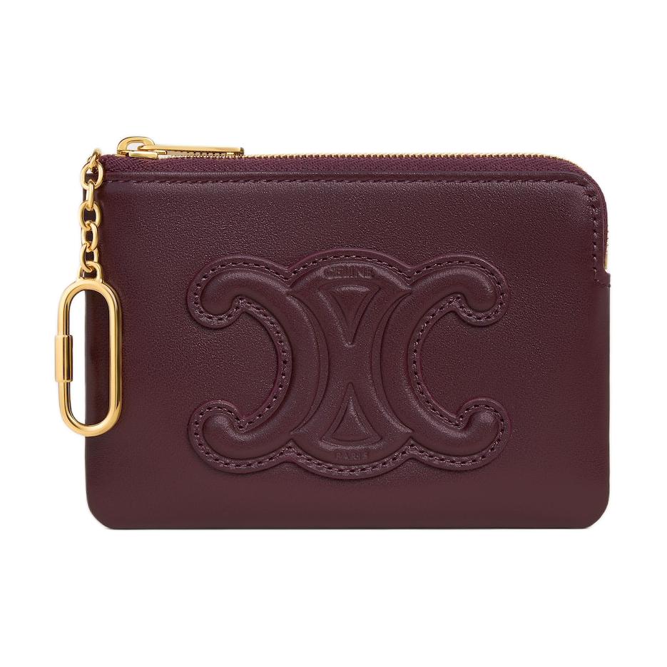

CELINE Кошелек из кожи Cuir Triomphe для женщин, цвет Dark Burgundy