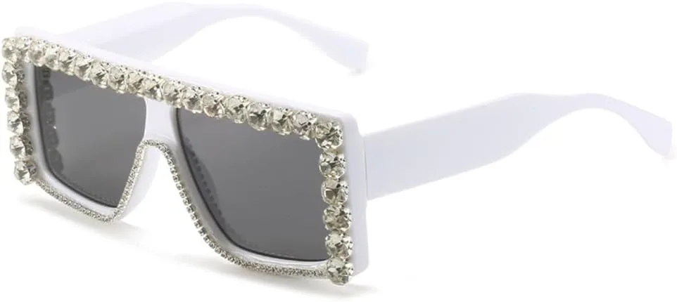 

Солнцезащитные очки с бриллиантами для женщин, солнцезащитные очки со стразами для мужчин, увеличенная оправа, винтажные очки, защита от УФ-излучения UV400 HDUBFY, C6