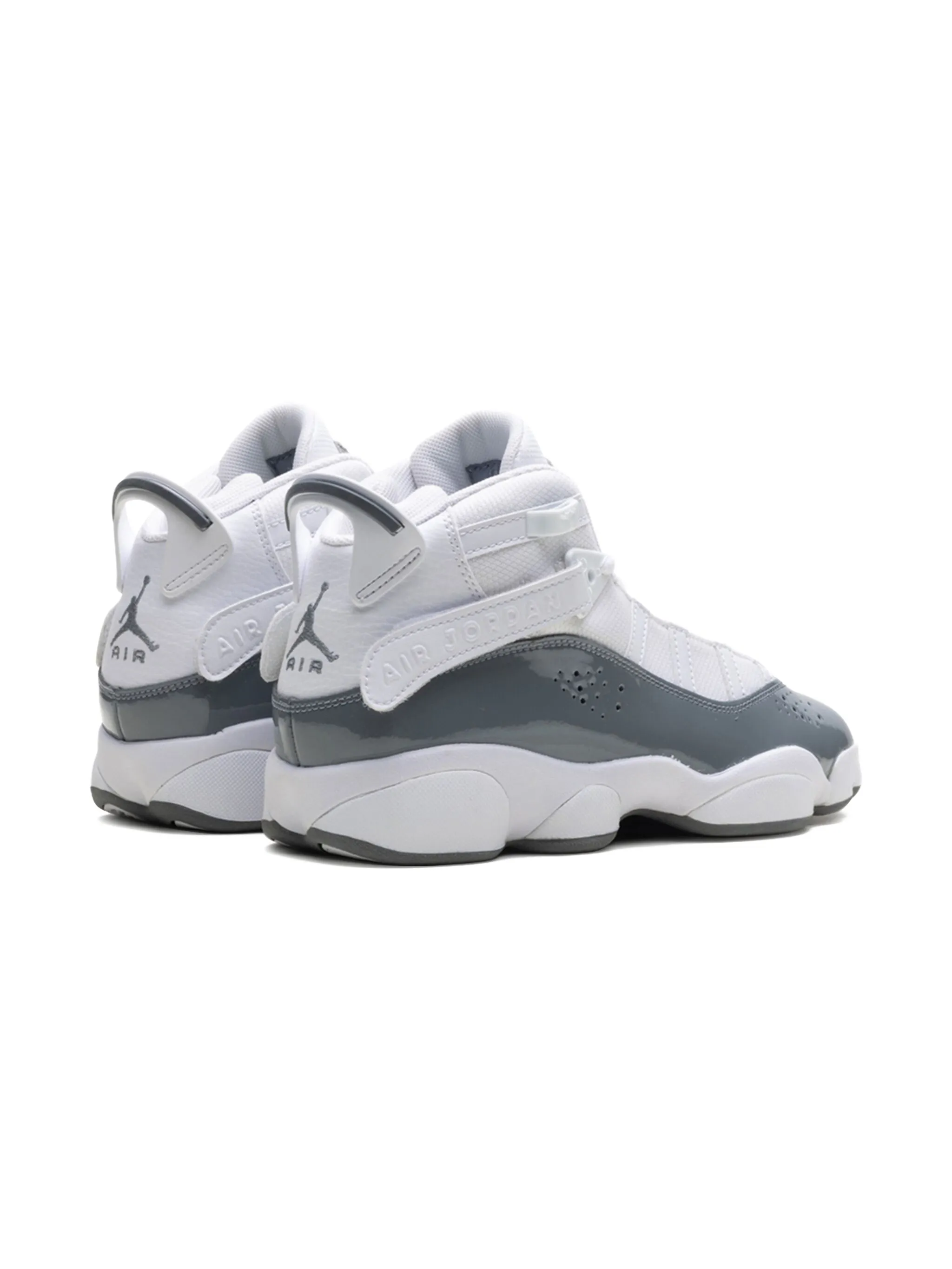 Кроссовки Air Jordan 6 Rings White/Cool Jordan Kids, серый — фото 3