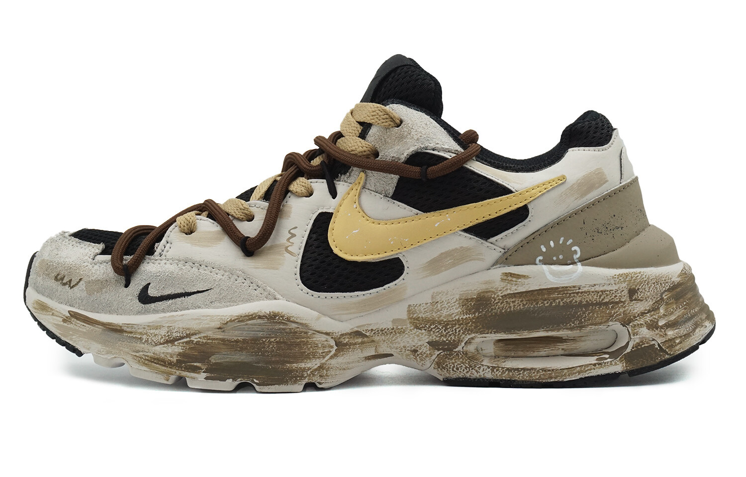 

Кроссовки Nike Air Max Fusion Skateboarding Shoes Women's Low-top Black/grey/yellow, черный
