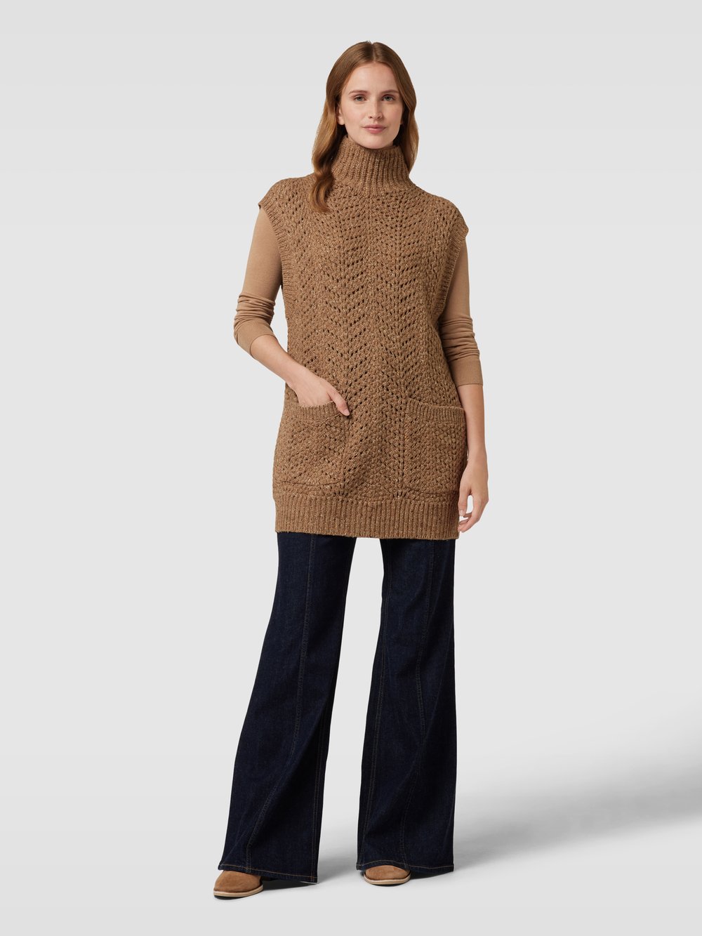 

Вязаный свитер с боковыми карманами Polo Ralph Lauren, коричневый