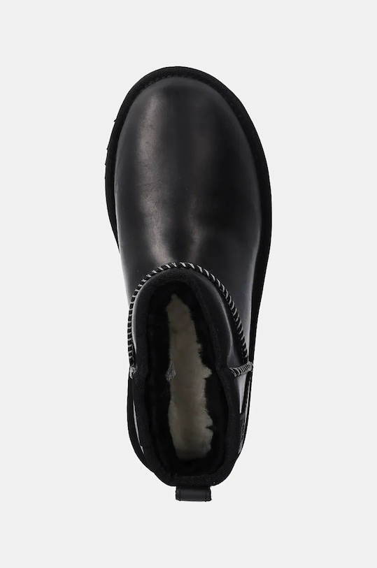 Угги зимние кожаные UGG Classic Ultra Mini Lthr Regen, черный — фото 4