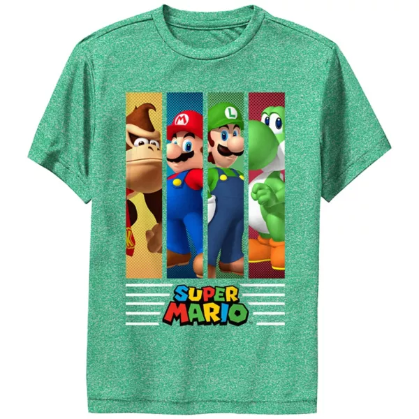 

Футболка с графическими баннерами Super Mario Bros для мальчиков 8-20 лет Licensed Character, цвет kelly heather