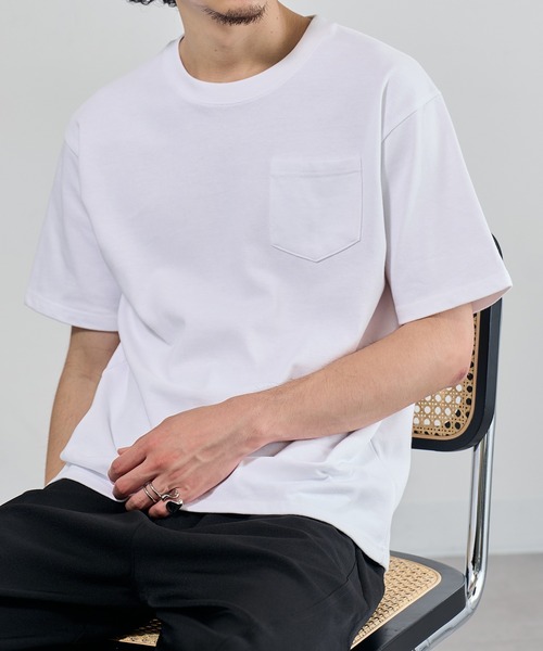 

Футболка мужская, сверхплотная ткань, с карманом LIFEMAX, белый