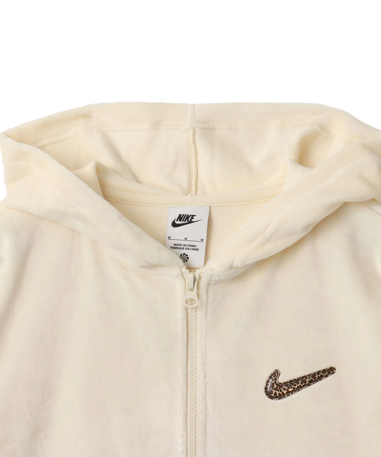 Топ женский с полной застежкой-молнией NIKE из велюра красный — фото 2