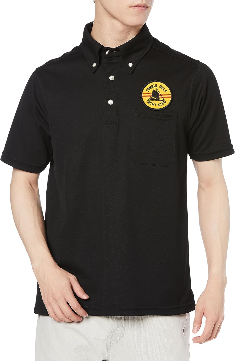 

Поло-рубашка F-Style F-SD021123 с коротким рукавом, украшенная гербом армии США, впитывающая пот, быстросохнущая, с карманами и пуговицами, черная, размер M