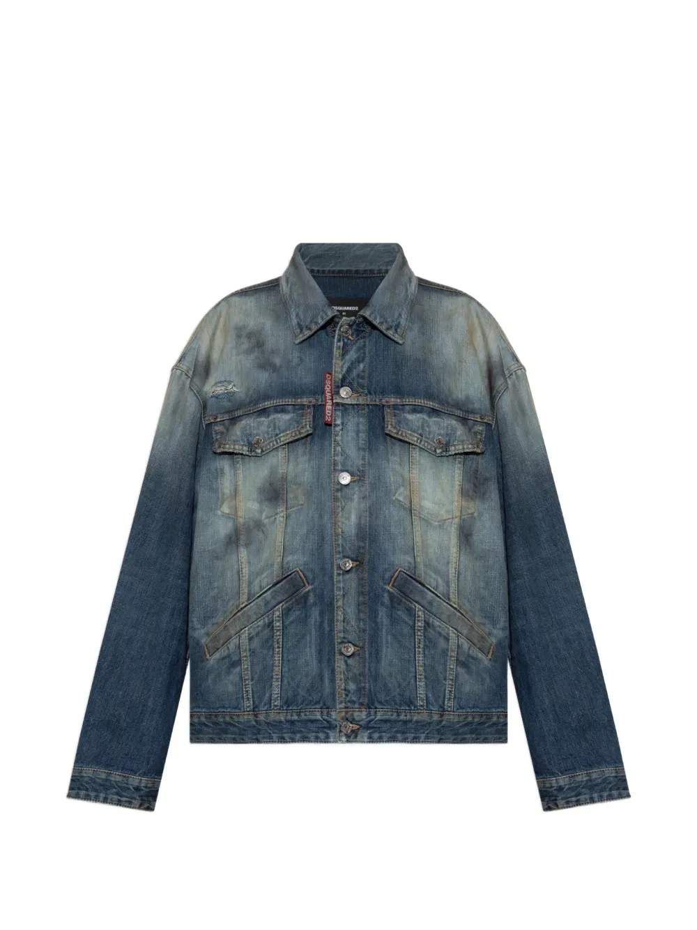 Потертая выцветшая джинсовая куртка Dsquared2, синий