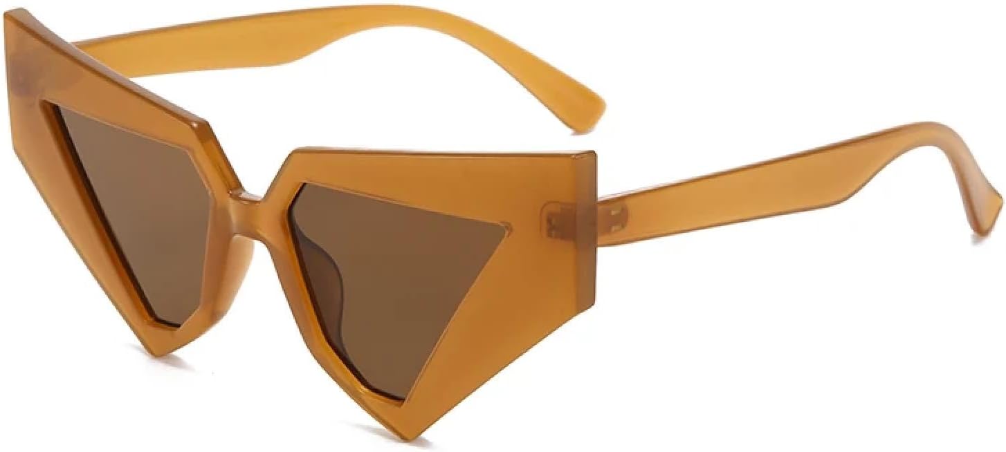 

Модные солнцезащитные очки с геометрическим многоугольным узором, оригинальные и уникальные, идеально подходят для создания стильных образов, фотосессий и вечеринок TKKTLLT, Brown