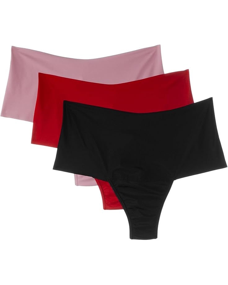 

Стринги Hanky Panky BreatheSoft High Rise Thong 3-Pack, цвет Black/Crimson/Provence Pink