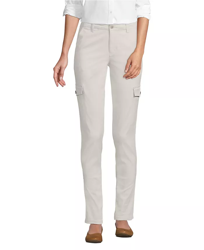 

Узкие брюки-чиносы Petite Mid Rise Lands' End, серый