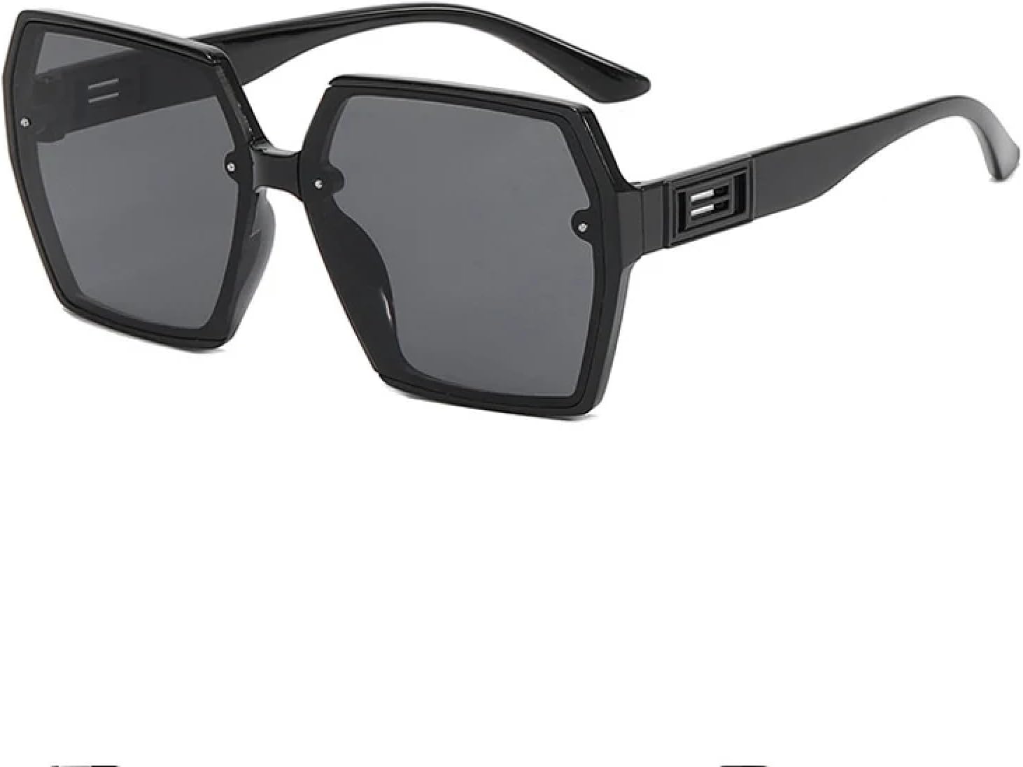 

Модные солнцезащитные очки для женщин и мужчин, винтажные, роскошные, в крупной оправе, для активного отдыха, вождения, унисекс, с защитой от УФ-излучения UV400 TKKTLLT, Black Gray