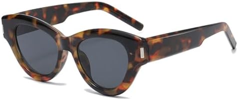 

Популярные модные солнцезащитные очки «кошачий глаз» для женщин, ретро-очки в стиле «желейный чай», солнцезащитные очки UV400 для мужчин с заклепками MTZJH, Leopard Grey