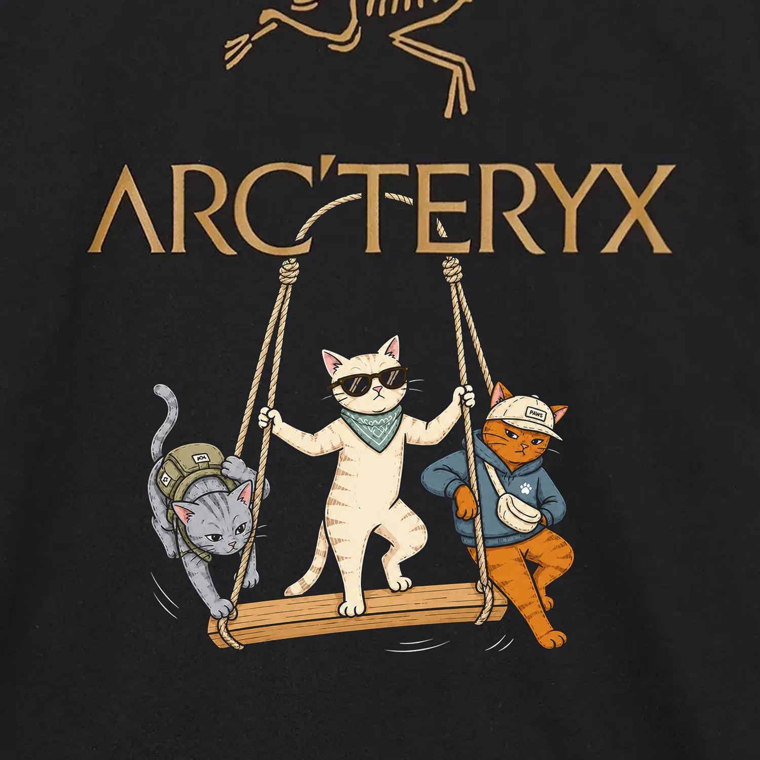 Футболка повседневная KRAGG черная Arcteryx — фото 3