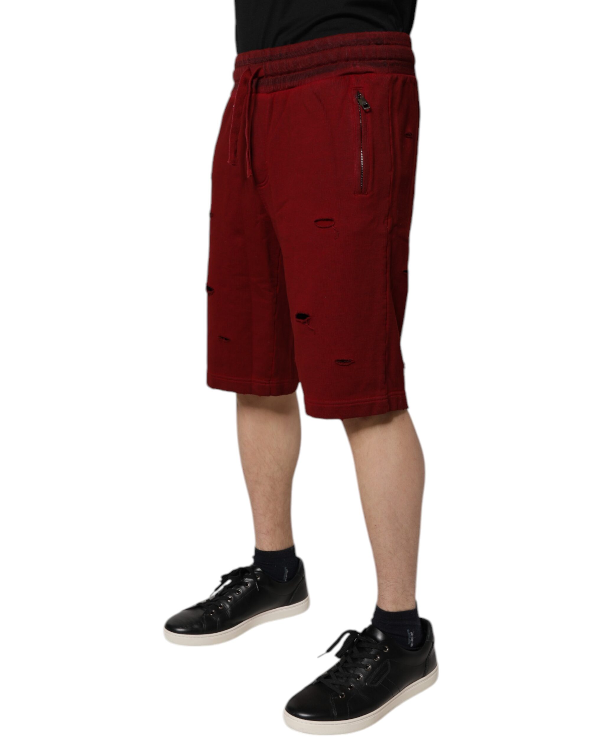 Шорты-бермуды Maroon Rip Style Sweatshorts Dolce & Gabbana, бордовый — фото 2