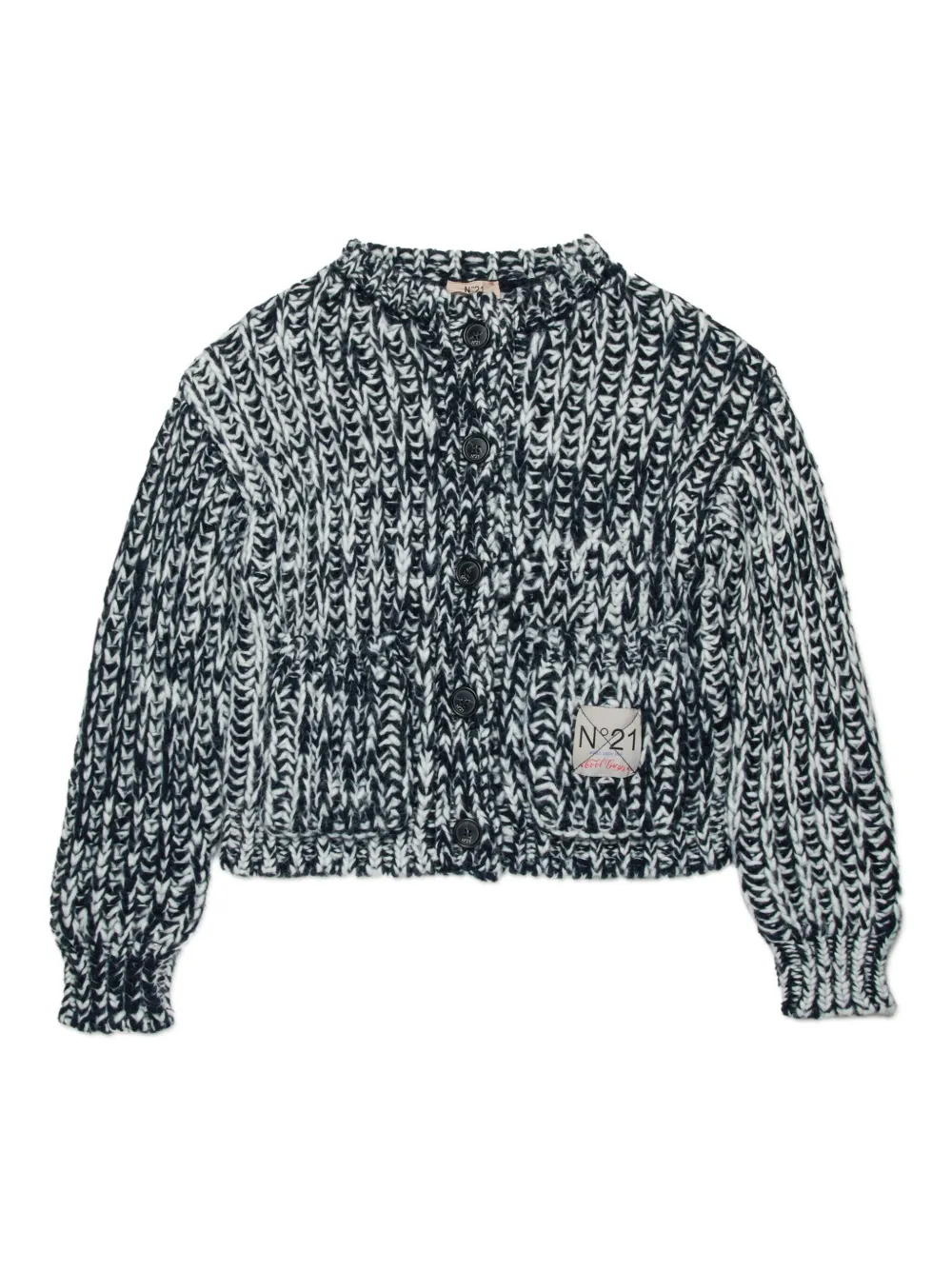 

Кардиган крупной вязки с логотипом Nº21 Kids, черный