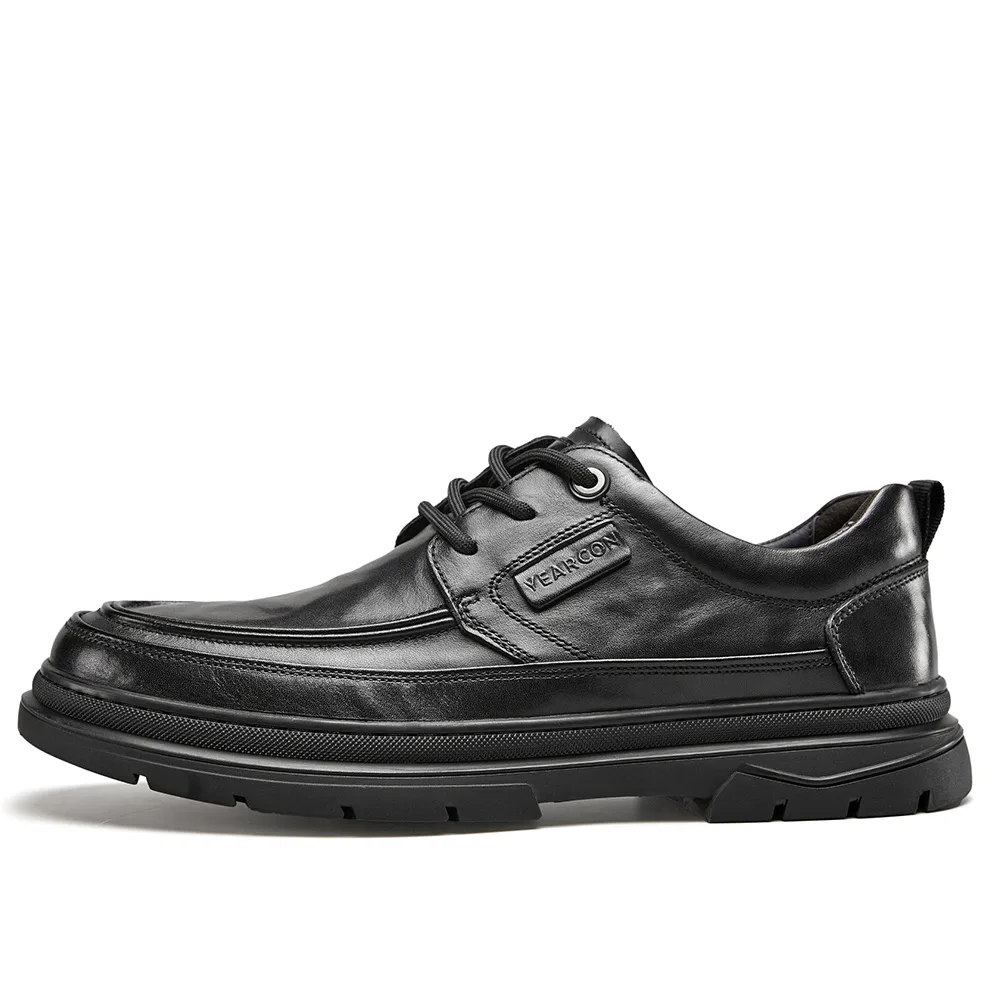 Кожаные повседневные туфли Cow Leather Casual Shoes для мужчин YEARCON, коричневый (standard leather shoe size, suggestion: one size smaller than athletic shoes) — фото 3