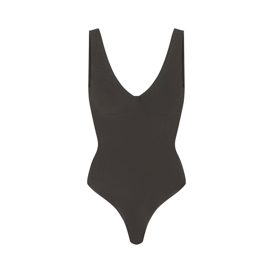 

Боди с глубоким вырезом SKIMS Outdoor, цвет Washed Onyx