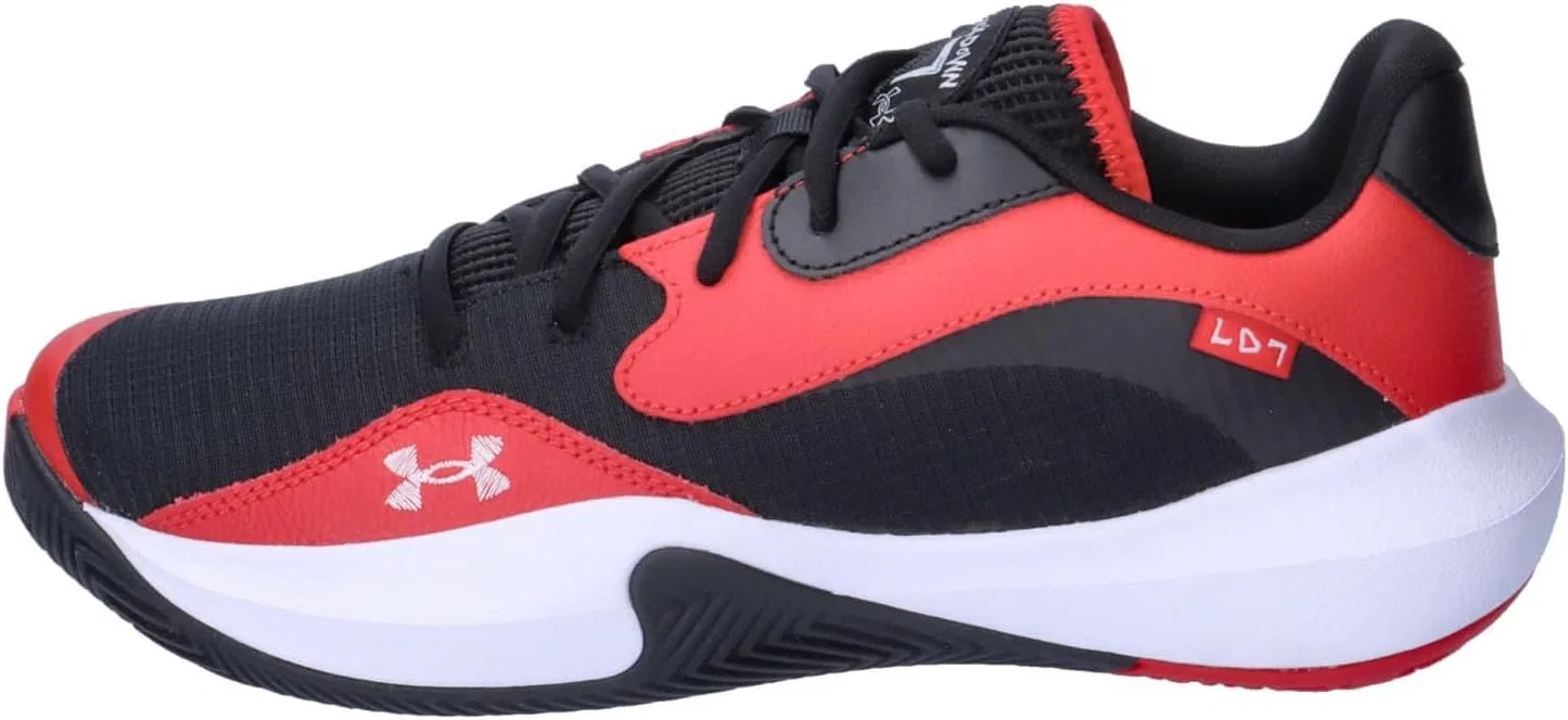 Мужские баскетбольные кроссовки Under Armour UA Lockdown 7 Low, Red / Black / White — фото 2