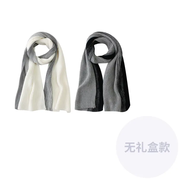 

CMFY Вязаный шарф унисекс, Black Gray+Gray White