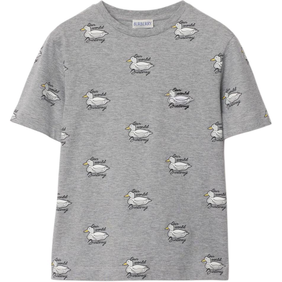 Burberry Футболка FW24 Light Heather Gray Kids' — фото 3