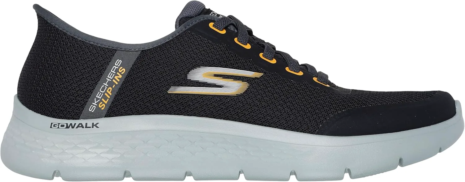Мужские слипоны Skechers Go Walk Flex Netro без использования рук, черный — фото 4