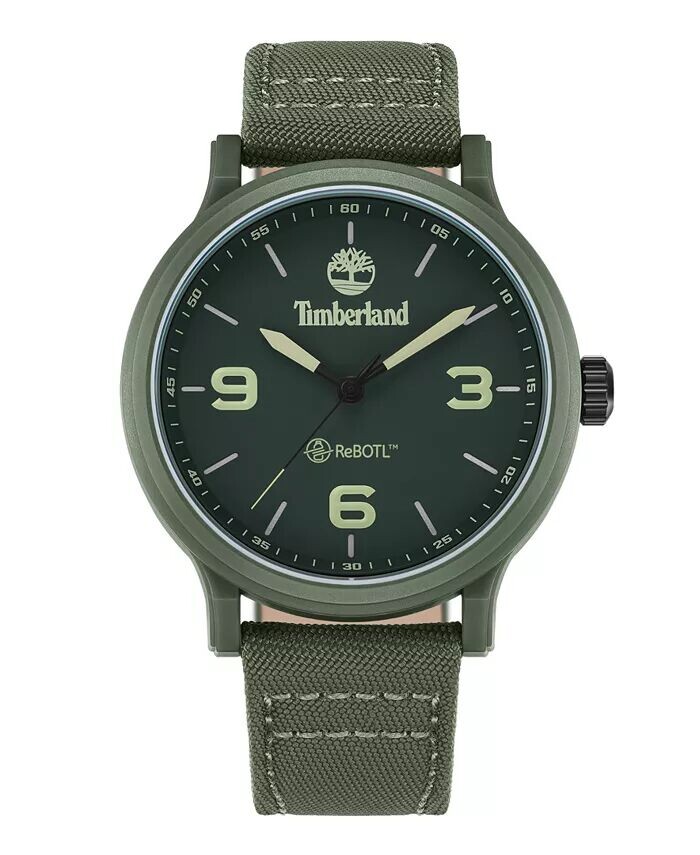 

Мужские кварцевые часы Driscoll с зеленым нейлоновым ремешком, 46 мм Timberland