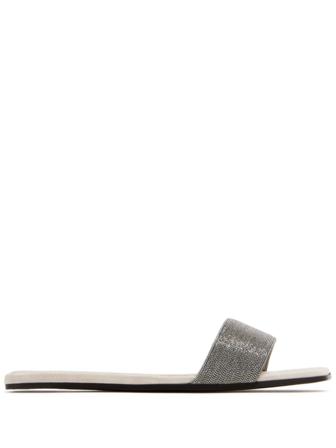 

Brunello Cucinelli шлепанцы с декором Monili, серебристый
