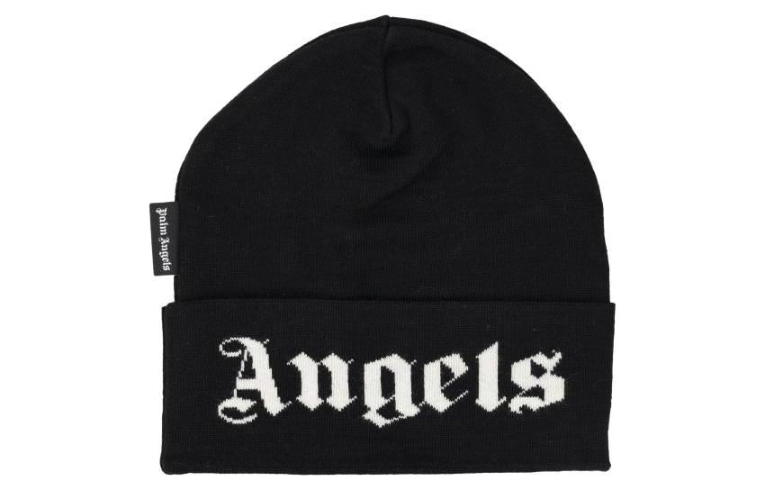

PALM ANGELS Шерстяная мужская шапка-бини черная, Black