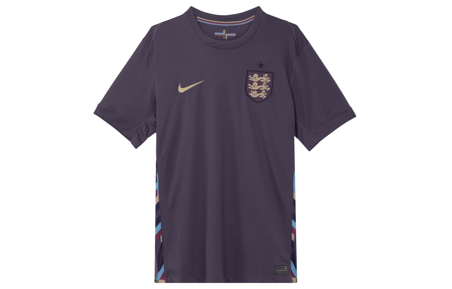 Англия 2024/25 Выездная реплика футболки Nike, Тёмно-фиолетовый/Кунжутно-коричневый — фото 2