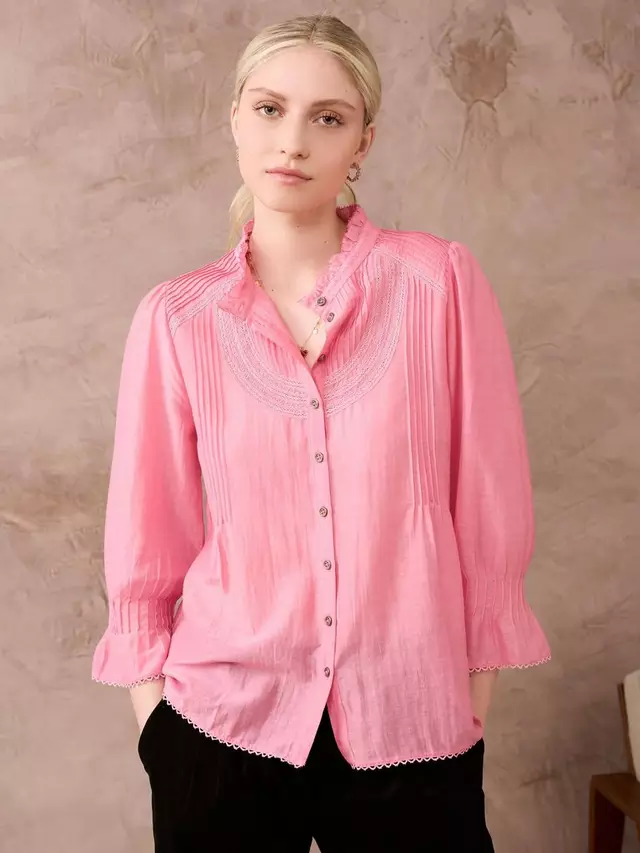 

Топ Brora Pintuck Silk Blend, цвет rose