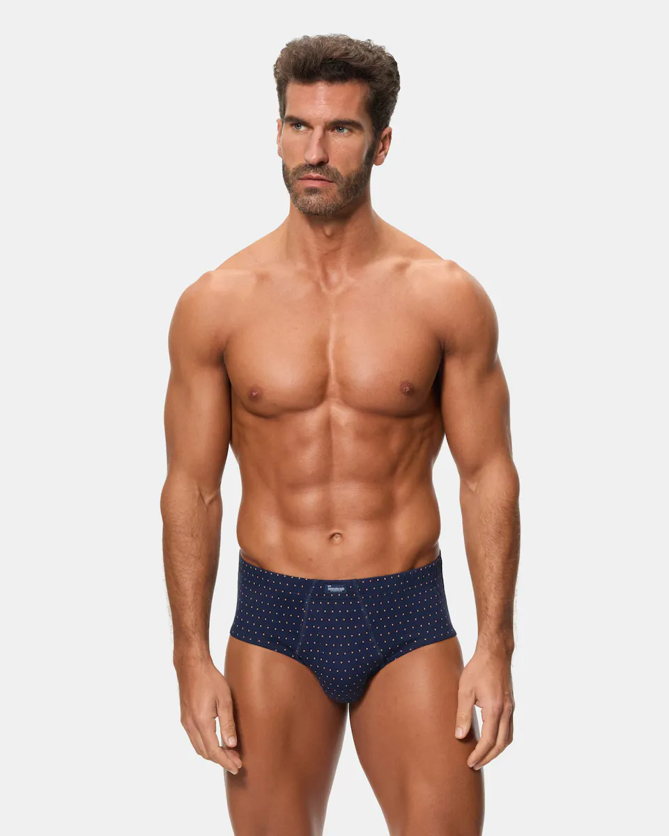 

Упаковка 3 открытых хлопковых слипа с принтом для мужчин различных цветов Abanderado, синий