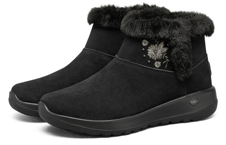 Женские ботинки Skechers зимние с мехом, черный — фото 3