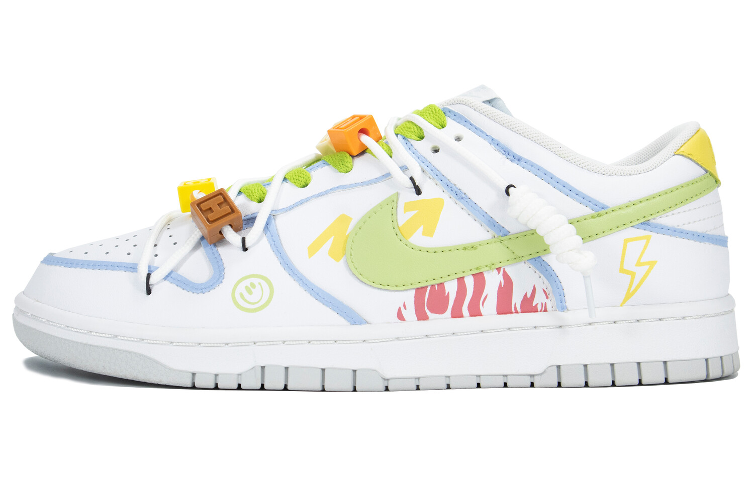 

Кроссовки Nike Dunk Skateboarding Shoes Men Low-top White/Blue/Green/Red/Yellow, белый
