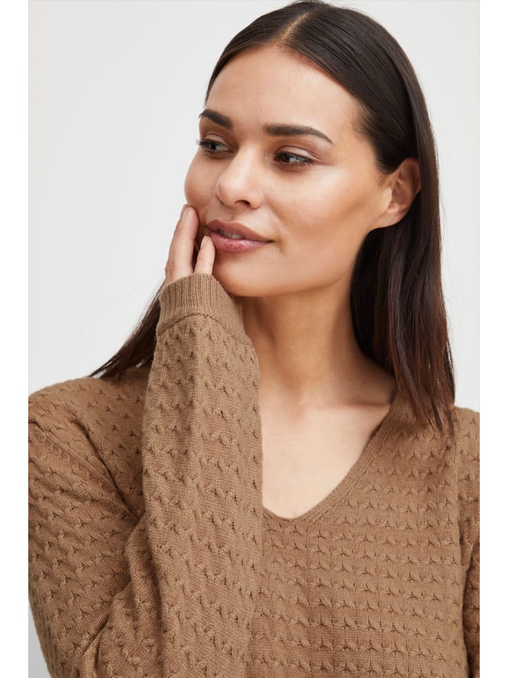 

Свитер BYMILO классической вязки в цвете Тигровый глаз Меланж b. young