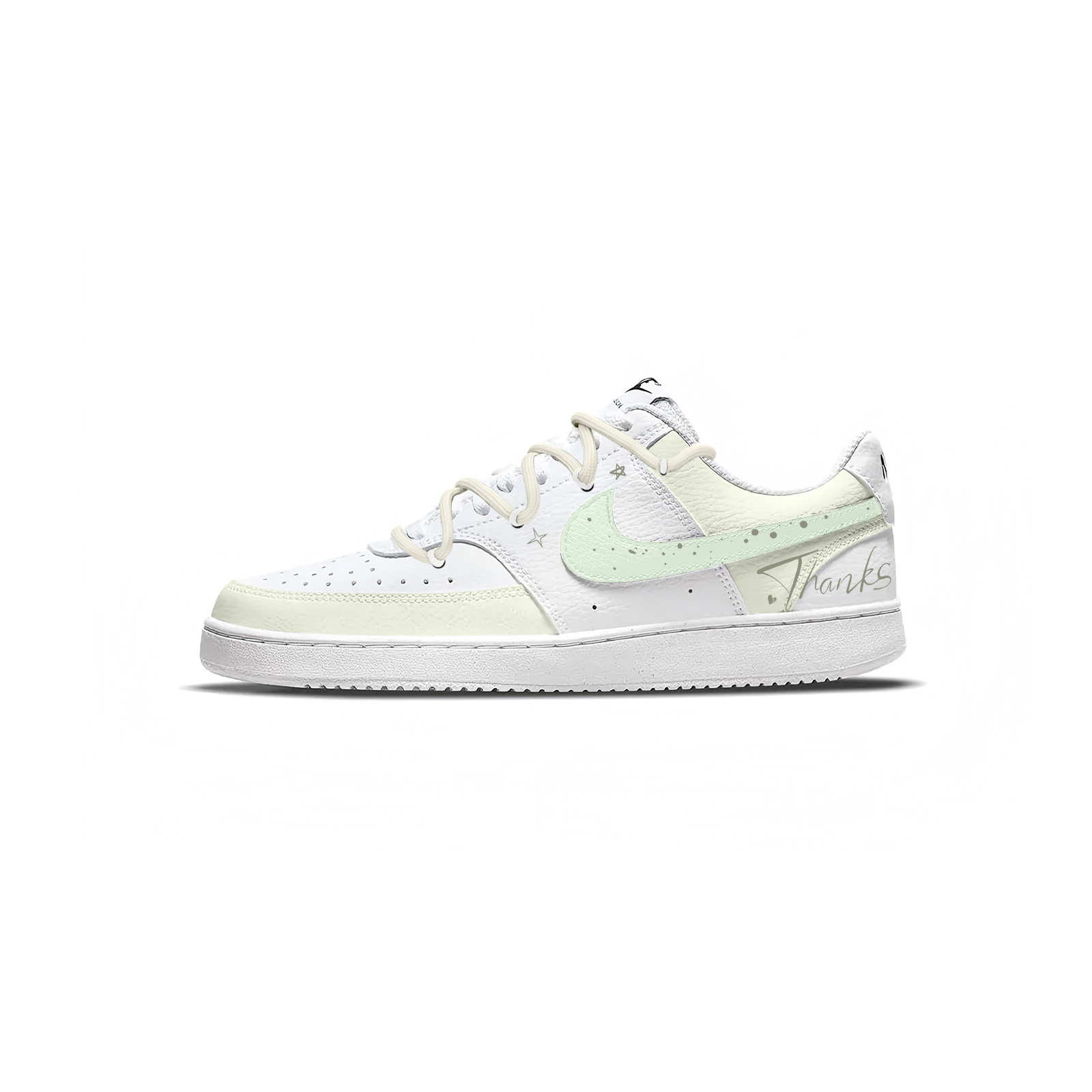 

Nike Кроссовки для скейтбординга Court Vision 1 The Classmate Next To You устойчивые к истиранию низкие унисекс бело-зеленые, цвет White Green