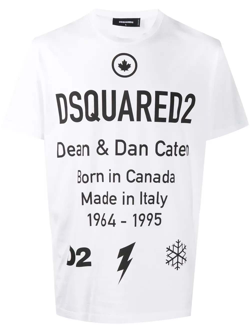 Футболка с короткими рукавами и надписью Dsquared2, белый
