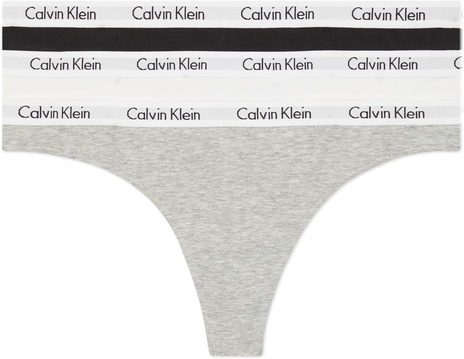 

Женские трусики-стринги Calvin Klein Carousel Logo из хлопка и эластичного хлопка, 3 шт., Black/White/Grey Heather