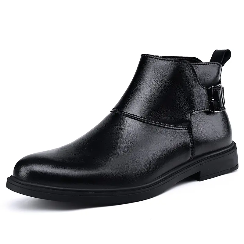 

XIMO BULL Мужские черные зимние ботинки на шнуровке с меховой подкладкой, цвет Black Fleece-Lined