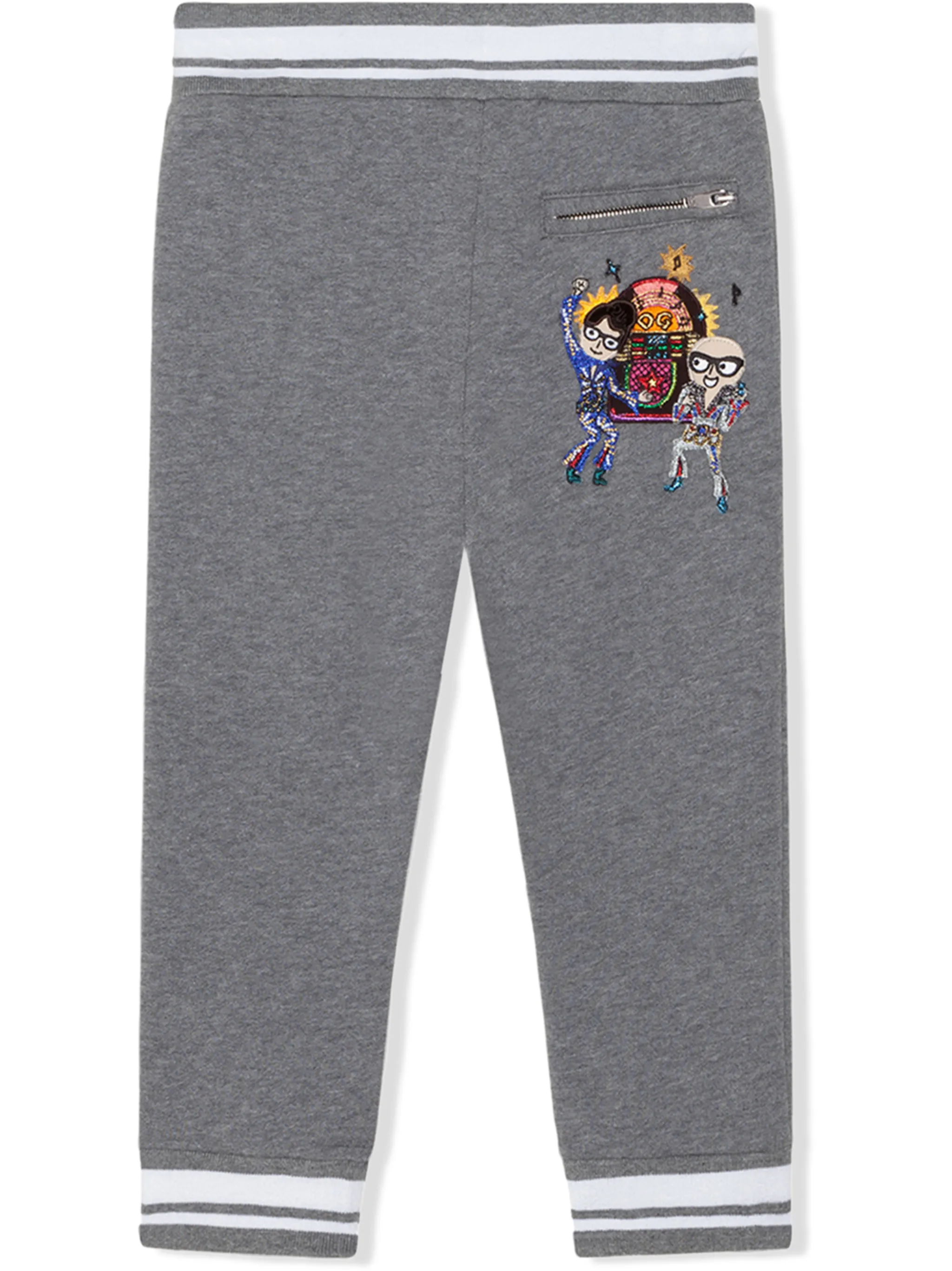 Спортивные брюки с отделкой в полоску Dolce & Gabbana Kids, серый — фото 2