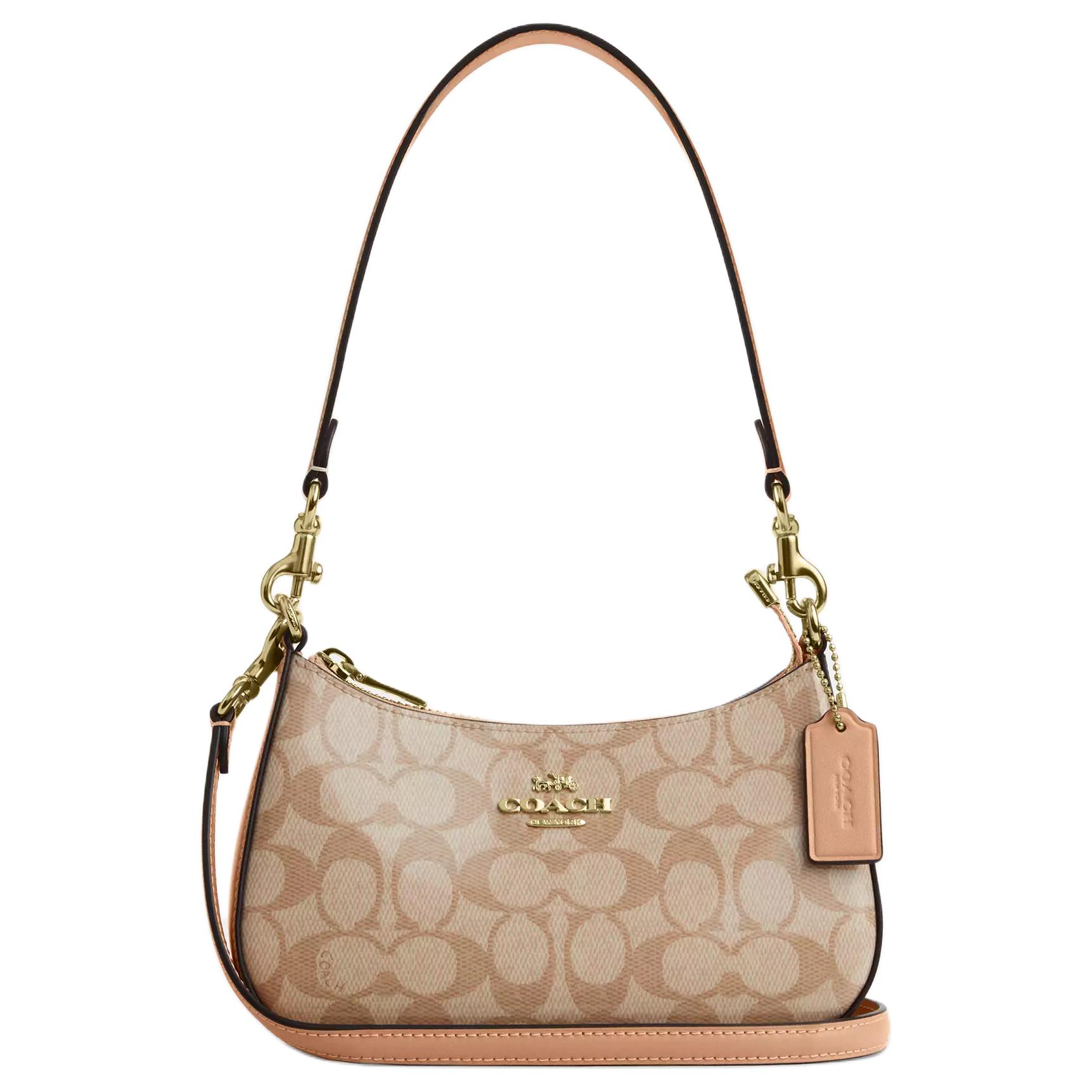 

COACH Тери покрытый холстом портативный кроссбоди, плечевая сумка мини women's beige brown, Бежевый, COACH Тери покрытый холстом портативный кроссбоди, плечевая сумка мини women's beige brown