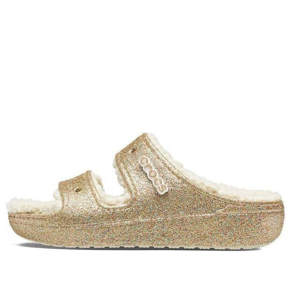 Тапочки classic cozzzy glitter sandals 'multi gold' Crocs, золотой