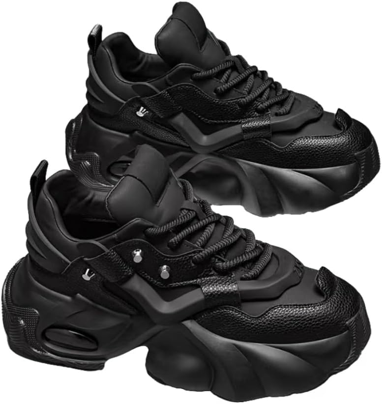 

Летние мужские высокие кроссовки: прочная подошва, шнуровка, повседневная обувь для улицы и ежедневного ношения Hhhchpm, черный