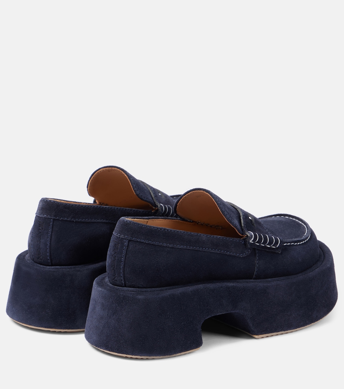 Замшевые пенни-лоферы на платформе JW Anderson, темно-синий — фото 2