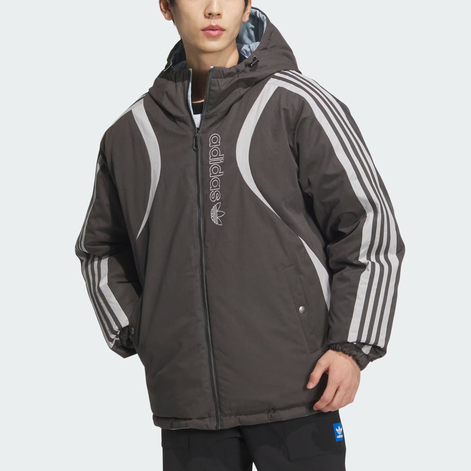 Стеганая куртка мужская темно-серый Adidas Originals — фото 2