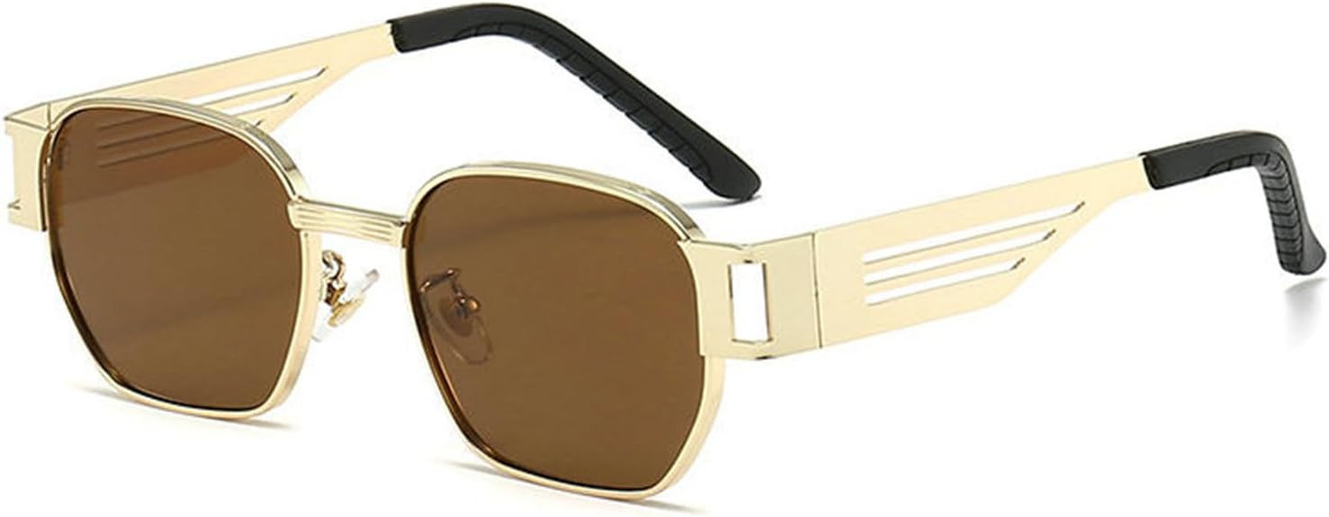 

Солнцезащитные очки в стиле панк, квадратные, для женщин и мужчин, металлические, черные, модные, женские, для активного отдыха и путешествий, с защитой от УФ-излучения UV400 helena, C4