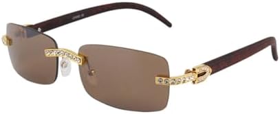 

Винтажные модные солнцезащитные очки без оправы со стразами, 2026 год, популярные очки с бриллиантами и металлическим покрытием, для мужчин и женщин, унисекс MTZJH, C9